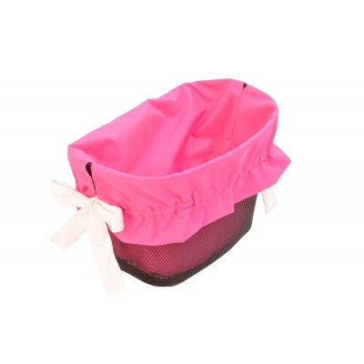 Vložka do detského košíka ružová s bielymi stuhami veľkosť: 24"